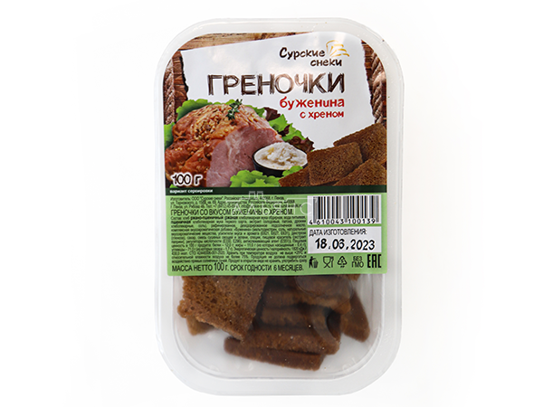 Сурские гренки Буженина с хреном (100 гр) в Батайске