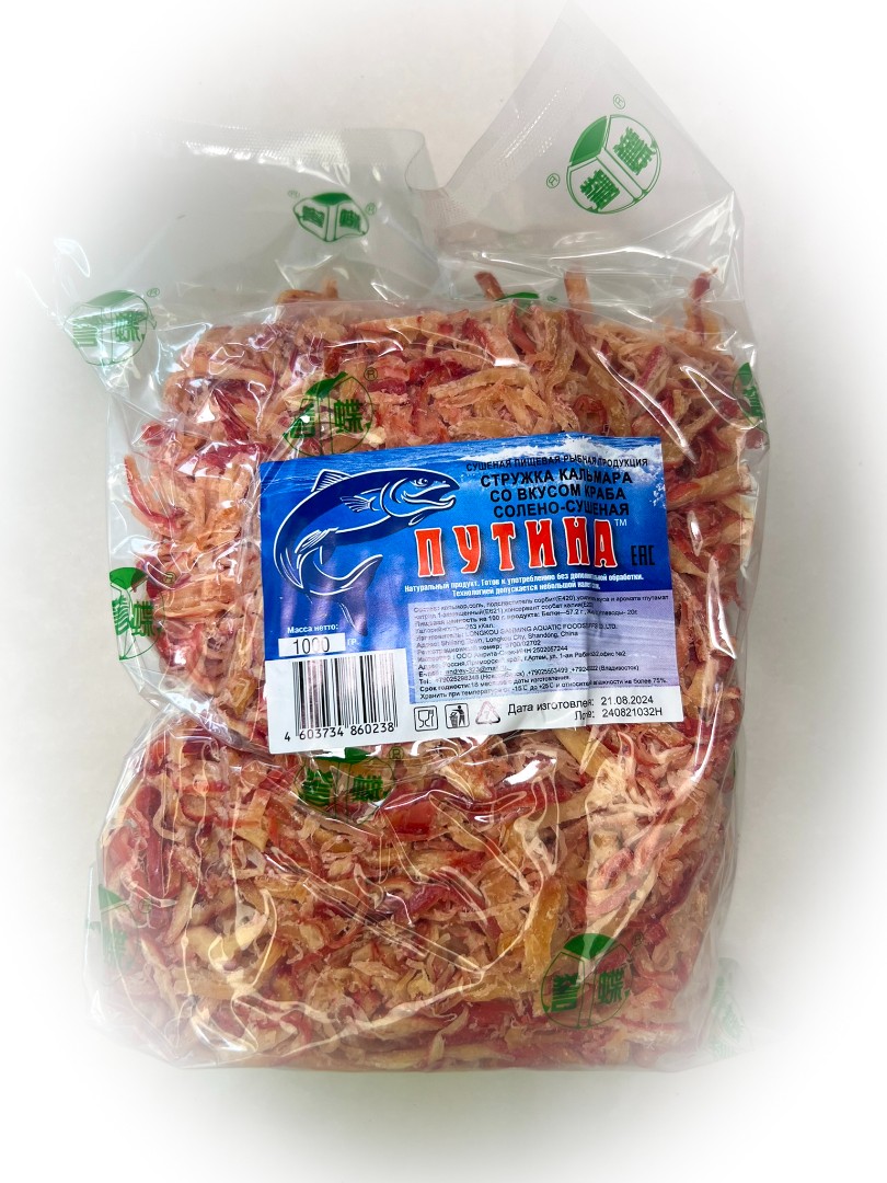 Кальмар стружка со вкусом краба "Розовая" (ПУТИНА) в Батайске
